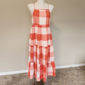 Lou & Grey Seersucker and gingham midi dress